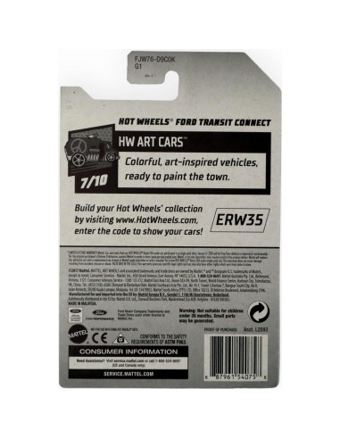 Hot Wheels Ford Transit Connect 1:64 Azul HW Art Cars