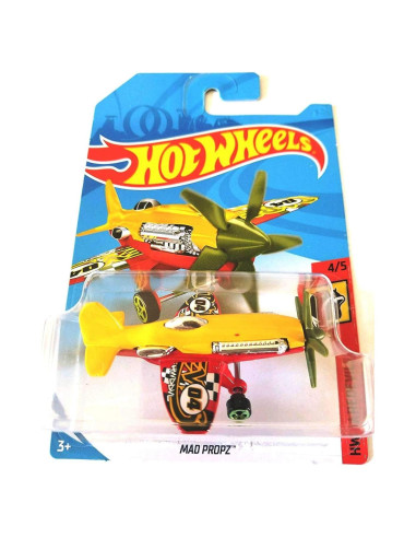 Hot Wheels 2018 HW Daredevils Mad Propz Avión 1:64 Amarillo Rojo