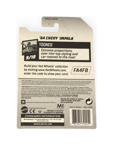 Hot Wheels 2020 TOONED '64 Chevy Impala ZAMAC 1:64