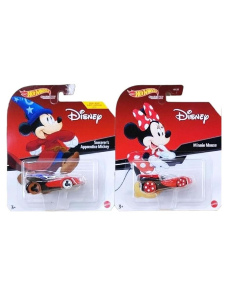 Paquete de 2 Vehículos Hot Wheels Disney Mickey y Minnie 1:64