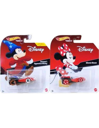 Paquete de 2 Vehículos Hot Wheels Disney Mickey y Minnie 1:64