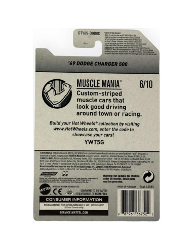 Hot Wheels Muscle Mania 2017 Dodge Charger 500 Amarillo 1:64