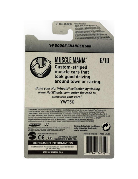 Hot Wheels Muscle Mania 2017 Dodge Charger 500 Amarillo 1:64