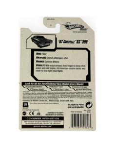 Coche Die-Cast Hot Wheels '67 Chevelle SS 396 Escala 1:64 2