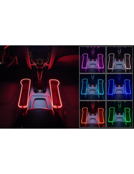 Organizador de Espacio entre Asientos de Coche Keketuohai con Cargador Rápido USB y Luz LED 7 Colores