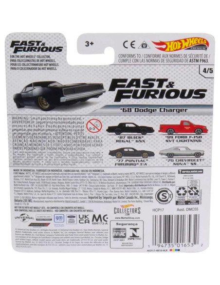 Vehículo a Escala 1:64 Hot Wheels Retro Colección de Películas