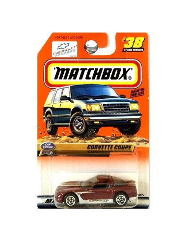 Auto a Escala Matchbox Corvette Coupe Maroon 1:64 7.62 cm