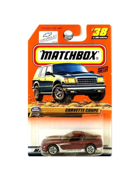 Auto a Escala Matchbox Corvette Coupe Maroon 1:64 7.62 cm