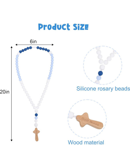 Rosario de Silicona para Bautizo YOUAME - Dios Bendiga