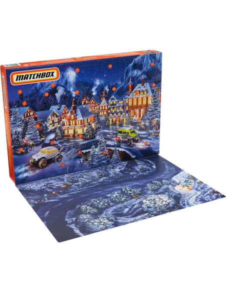Calendario de Adviento Matchbox GXH01 con 10 Coches 1:64 y Accesorios