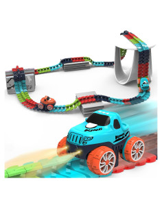 Pista de Carreras Eléctrica Veook 184 Piezas con Coche LED