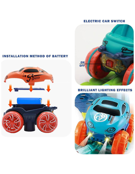 Pista de Carreras Eléctrica Veook 184 Piezas con Coche LED