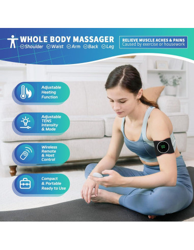 Unidad TENS Calentadora Rainsylvas Inalámbrica para Alivio Dolor