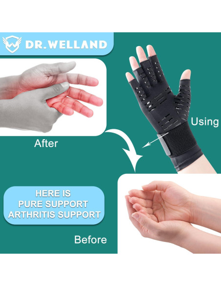 Guantes Médicos para Artritis Dr.Welland - Soporte Mano y Muñeca