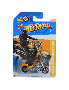 Hot Wheels Harley Davidson Fat Boy 2012 Escala 1:64 Amarillo