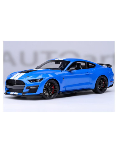 AUTOart GT 500 Azul Grabber 1/18 con Rayas Blancas 73094