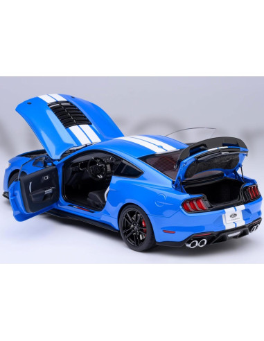 AUTOart GT 500 Azul Grabber 1/18 con Rayas Blancas 73094