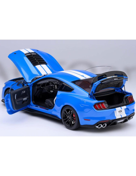 AUTOart GT 500 Azul Grabber 1/18 con Rayas Blancas 73094