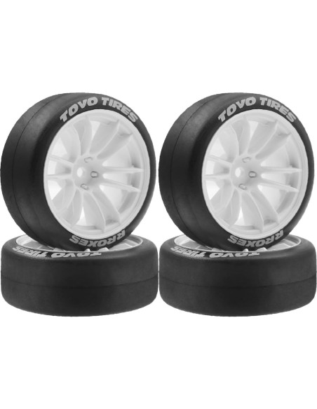 Neumáticos de Drift RC 1/10 Chanjorlin 65mm 4 Pcs Blanco