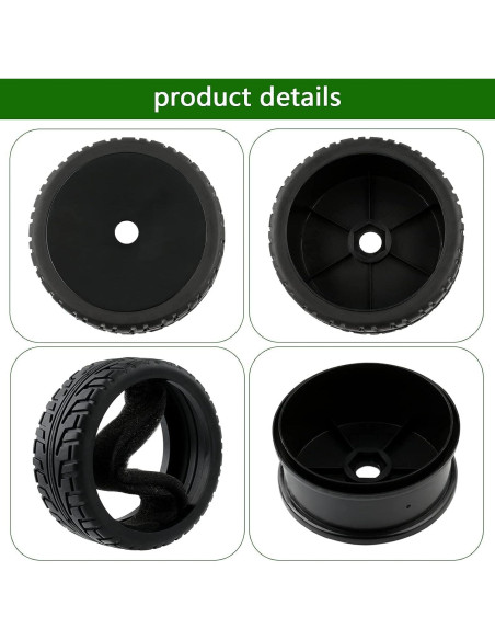 4 Ruedas y Neumáticos 17mm Rchobbytop para Buggy RC 1/8