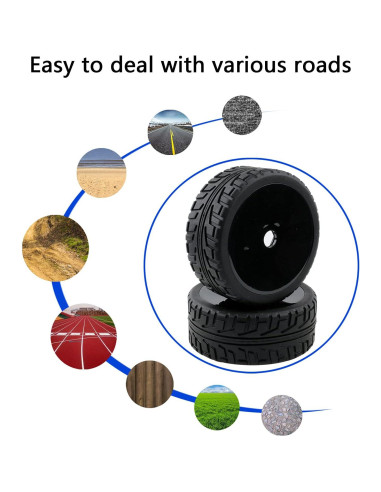 4 Ruedas y Neumáticos 17mm Rchobbytop para Buggy RC 1/8