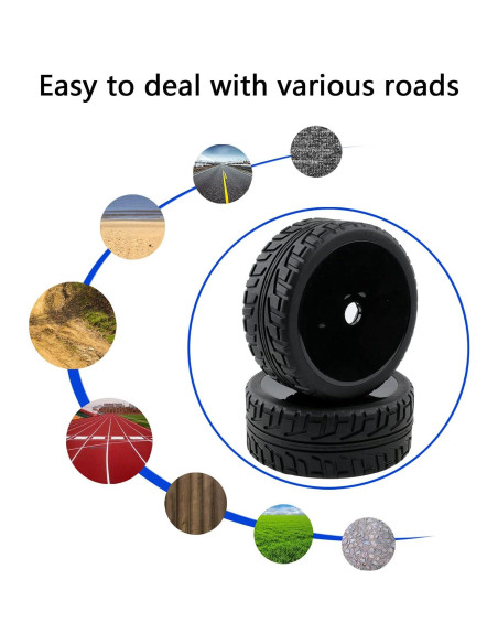 4 Ruedas y Neumáticos 17mm Rchobbytop para Buggy RC 1/8