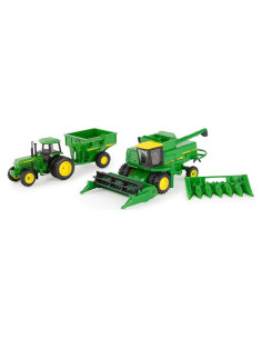 Conjunto de Cosecha John Deere 1/64 5 Piezas Tractor y Combine