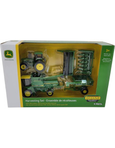 Conjunto de Cosecha John Deere 1/64 5 Piezas Tractor y Combine 2