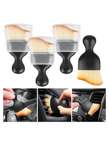 Paquete de 4 cepillos de limpieza de interiores de automóvil