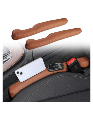Relleno Espacio Asientos Coche 2PCS Middrivr Cuero Marrón