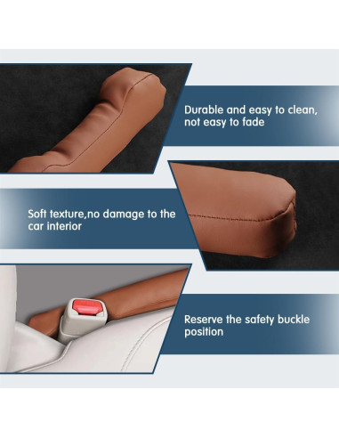 Relleno Espacio Asientos Coche 2PCS Middrivr Cuero Marrón