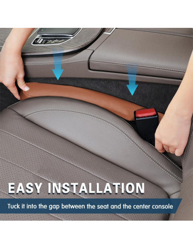 Relleno Espacio Asientos Coche 2PCS Middrivr Cuero Marrón