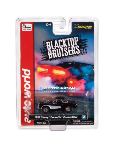 Auto World Xtraction 1957 Chevy Corvette Negro Escala HO