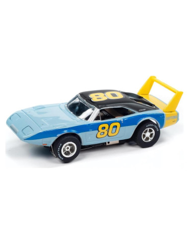 Auto World Dodge Daytona 1969 Azul Amarillo Escala HO Slot Car