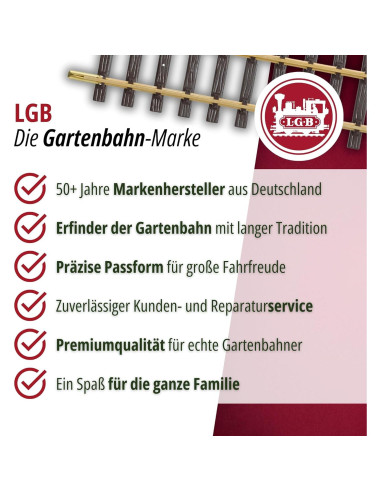 Pista Recta LGB 300 mm Riel de Latón Sólido