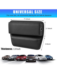 Organizador de Espacio entre Asientos de Coche Povtii Negro 2