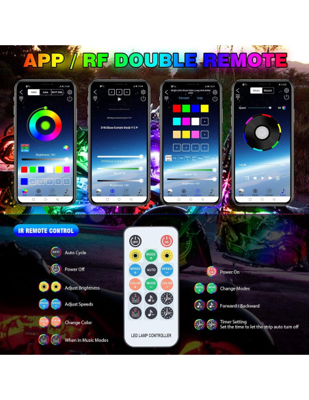 Kit de Iluminación LED Underglow SUZCO 8 Tiras Neón 12V