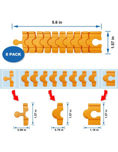 Accesorios de Pista de Tren de Madera Bunu1492 - 8 Piezas Flexibles 2