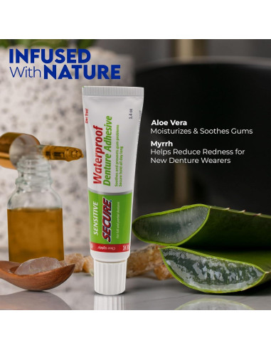 Adhesivo para Dentaduras Seguras Sensitive 300g - Aloe Vera