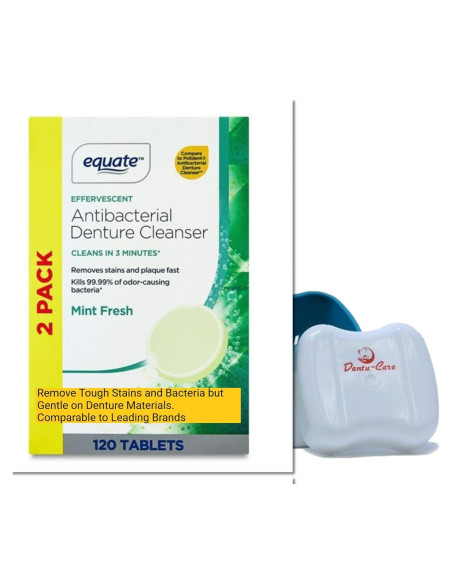 Tabletas Limpiadoras de Dentaduras Equate Sabor Menta 240 Unidades