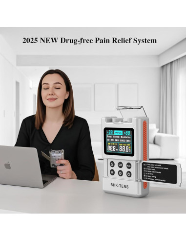 Unidad TENS Digital KR800 con 8 Almohadillas Electrodos