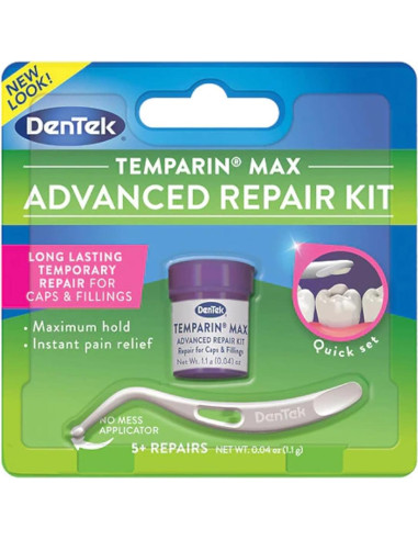 Kit de Reparación Dental DenTek Temparin Max | 5 Reparaciones | 17.75 Gramos