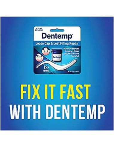 Cemento Dental Dentemp Reparación Rellenos y Coronas 6 Unidades