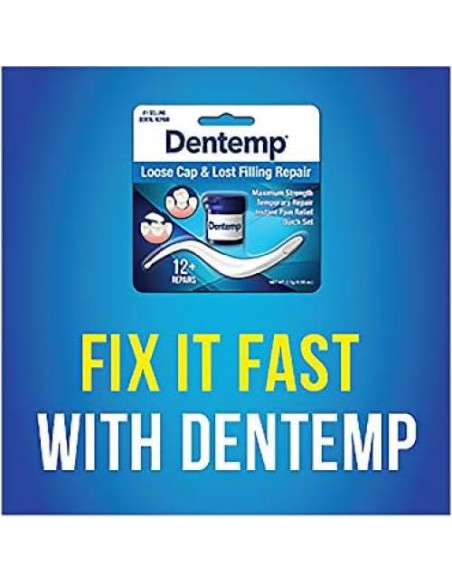 Cemento Dental Dentemp Reparación Rellenos y Coronas 6 Unidades