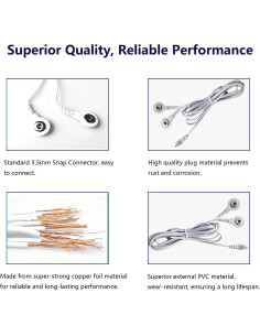 Cables de Reemplazo TENS VOVOU 2.35mm - Paquete de 4 2