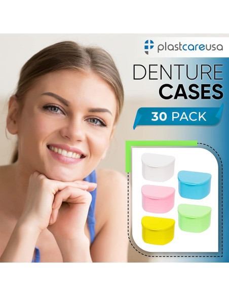Paquete de 30 Estuches para Dentaduras PlastCare USA - Almacenamiento Discreto