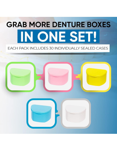 Paquete de 30 Estuches para Dentaduras PlastCare USA - Almacenamiento Discreto