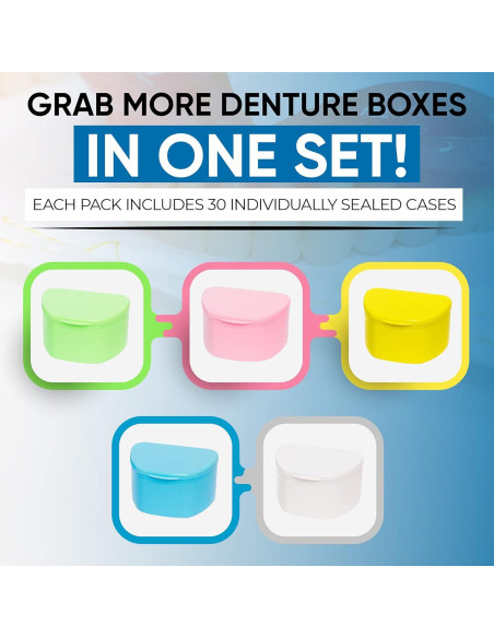 Paquete de 30 Estuches para Dentaduras PlastCare USA - Almacenamiento Discreto