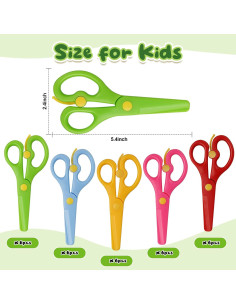 30 Tijeras de Seguridad para Niños Dcocdeely Multicolores 2
