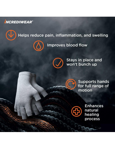 Guantes de Circulación Sin Dedos Incrediwear para Artritis - Pequeño